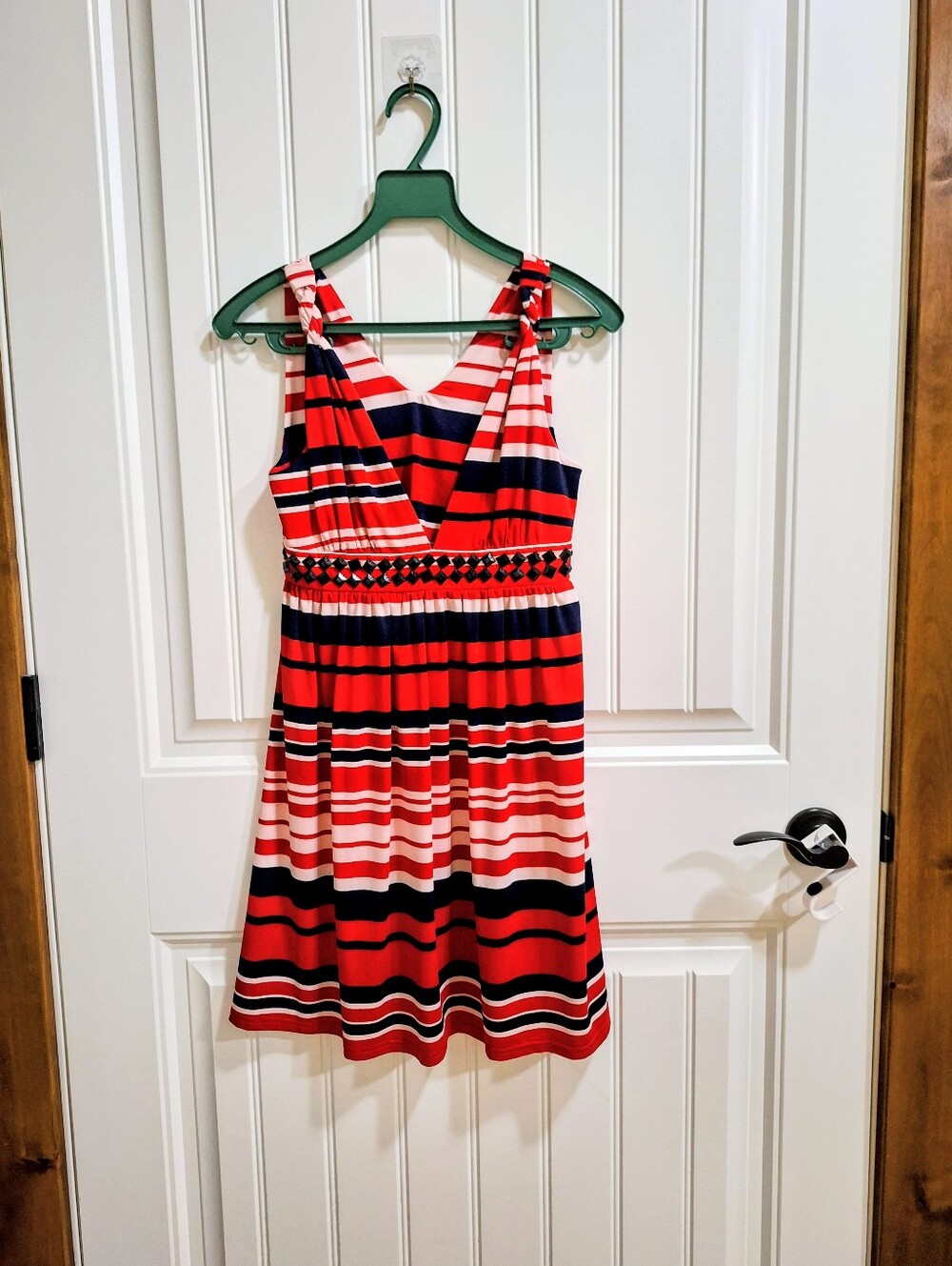 New, Red and Navy Striped Women’s Summer Dress